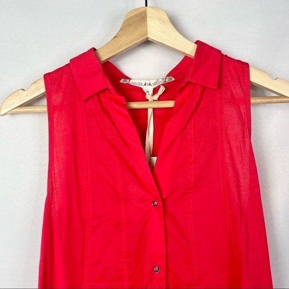 Chelsea & Violet Lollipop Red Button Down Tank Top XS - Picture 3 of 4